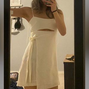 White Zara cut out/wrap romper